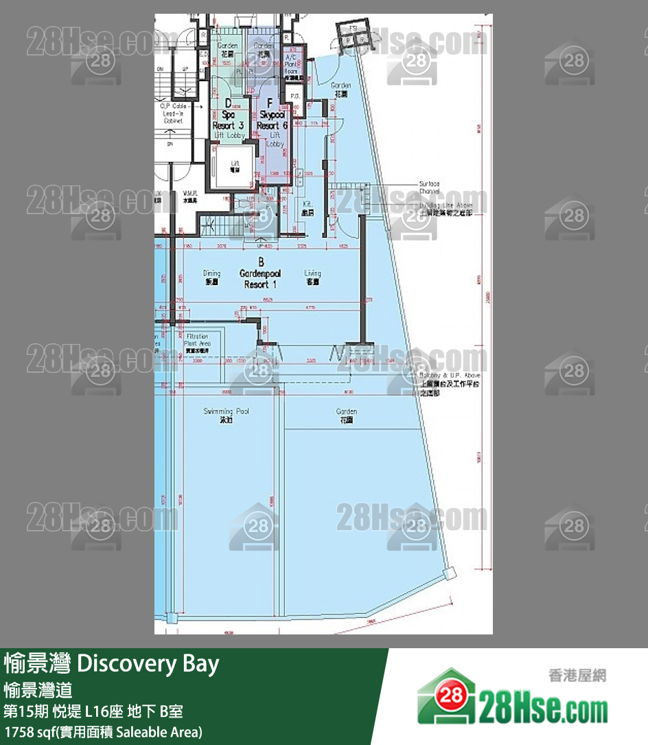 愉景灣 第15期 悅堤L16座地下 B室 平面圖