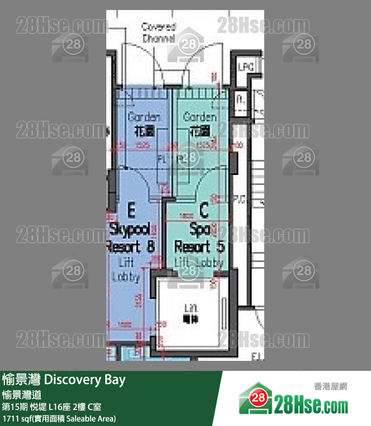 愉景灣 第15期 悅堤L16座2 C室 平面圖