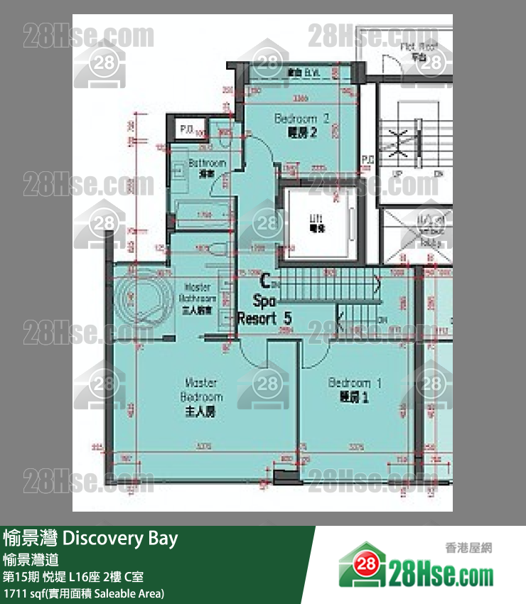 愉景灣 第15期 悅堤L16座2 C室 平面圖