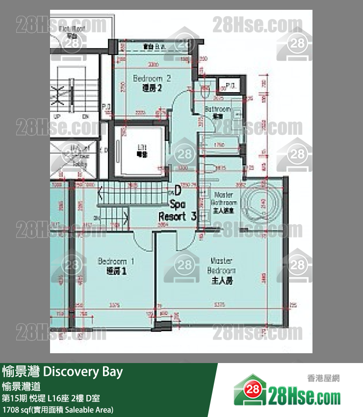 愉景灣 第15期 悅堤L16座2 D室 平面圖