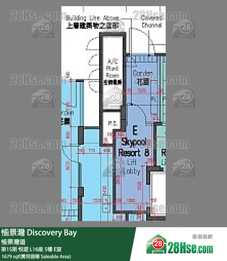 愉景灣 第15期 悅堤L16座5 E室 平面圖