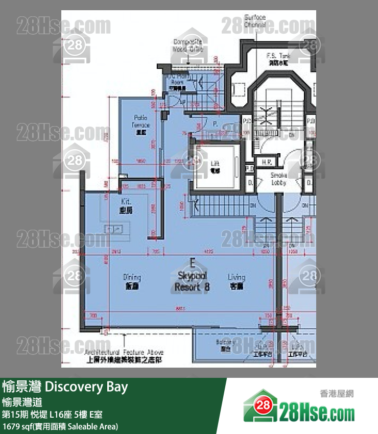 愉景灣 第15期 悅堤L16座5 E室 平面圖