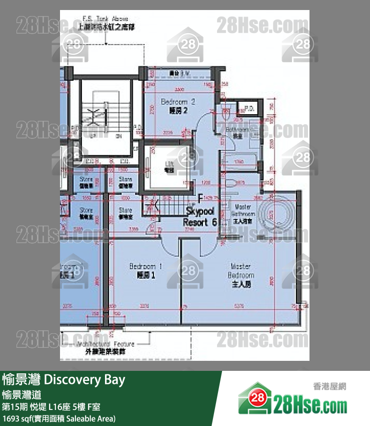 愉景灣 第15期 悅堤L16座5 F室 平面圖