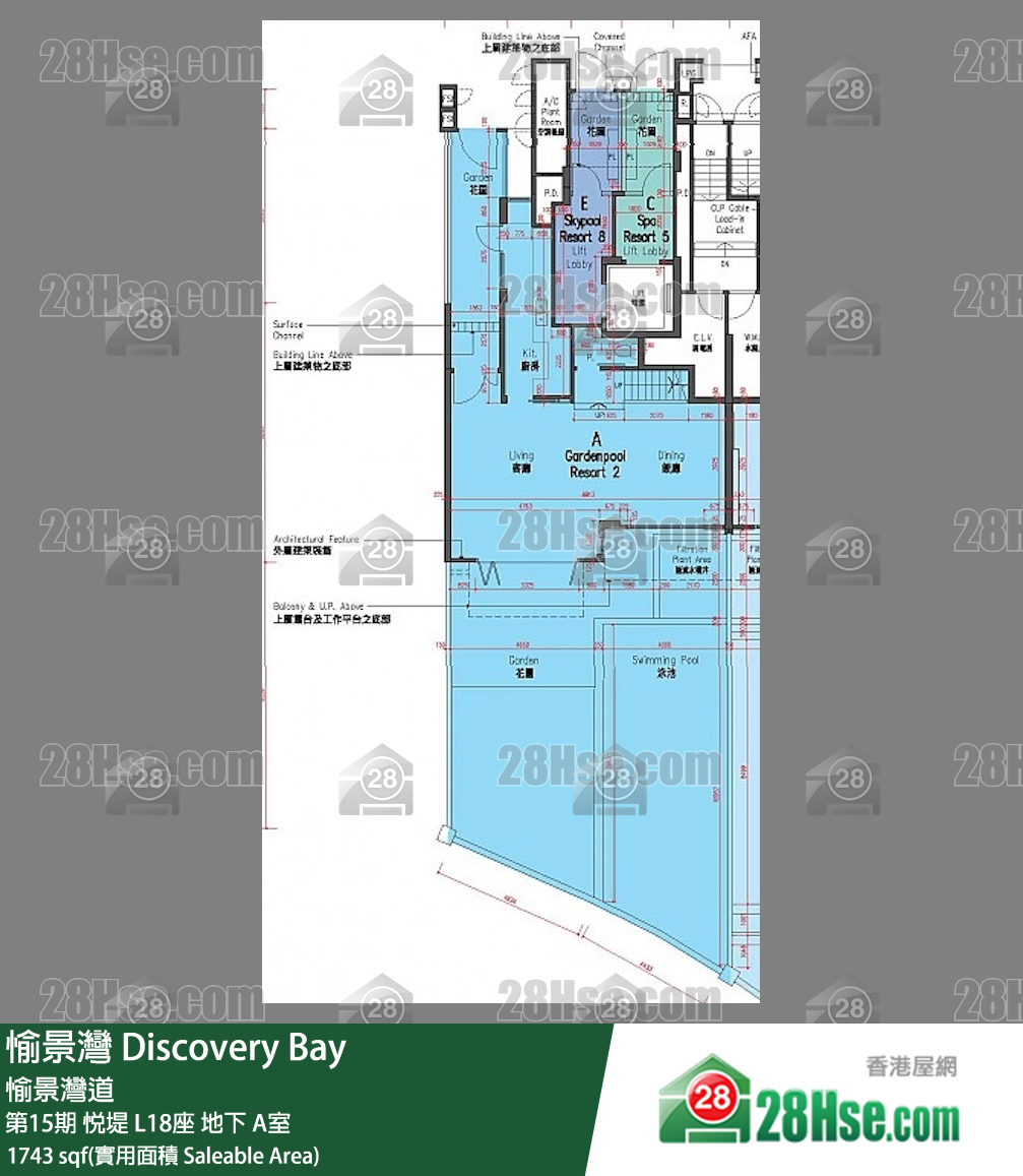 愉景灣 第15期 悅堤L18座地下 A室 平面圖