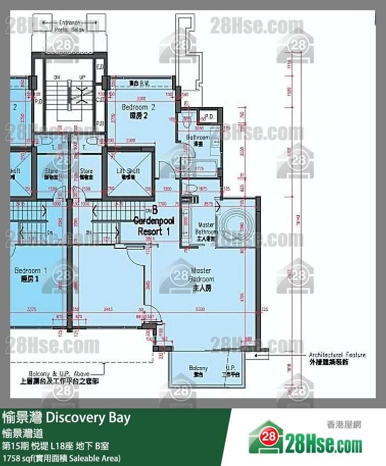 愉景灣 第15期 悅堤L18座地下 B室 平面圖