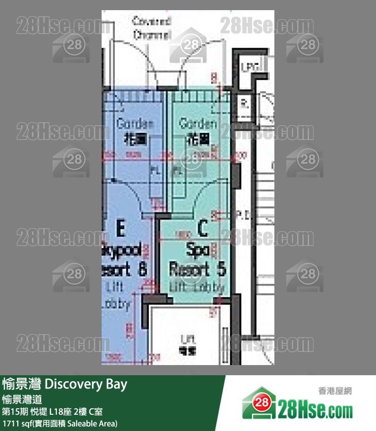 愉景灣 第15期 悅堤L18座2 C室 平面圖