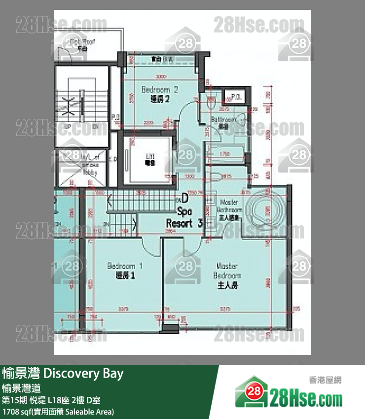 愉景灣 第15期 悅堤L18座2 D室 平面圖
