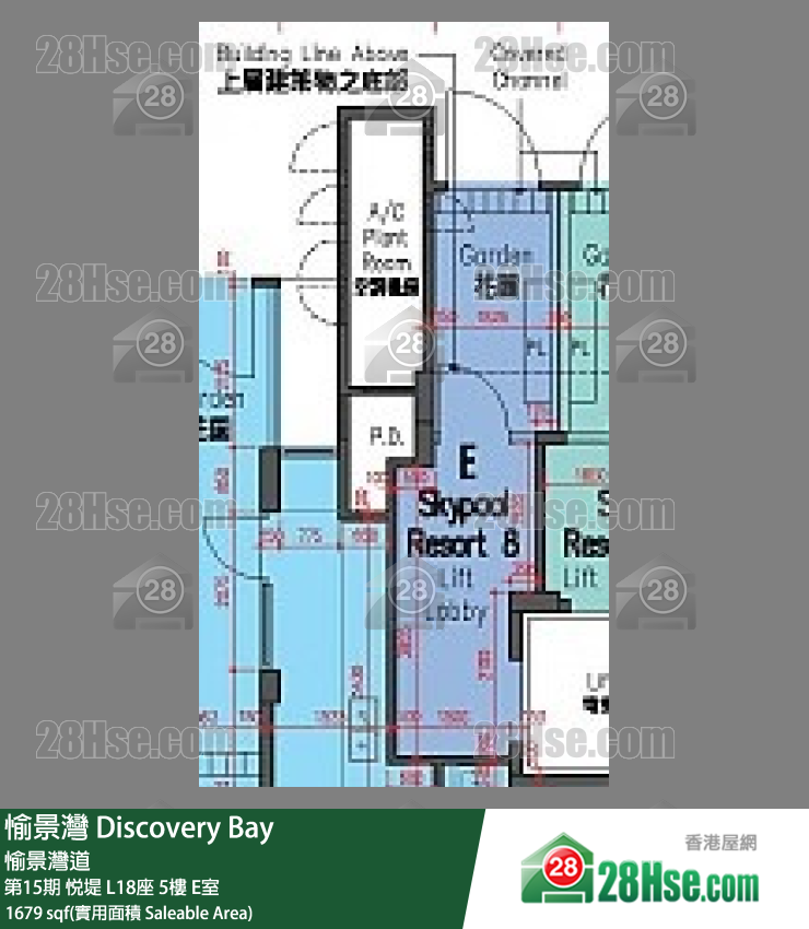 愉景灣 第15期 悅堤L18座5 E室 平面圖