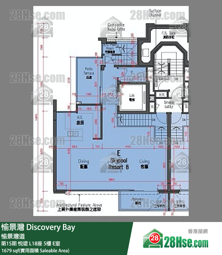 愉景灣 第15期 悅堤L18座5 E室 平面圖