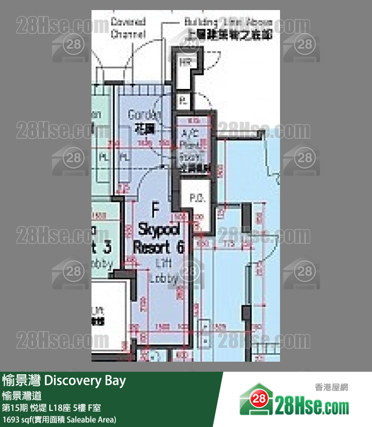 愉景灣 第15期 悅堤L18座5 F室 平面圖
