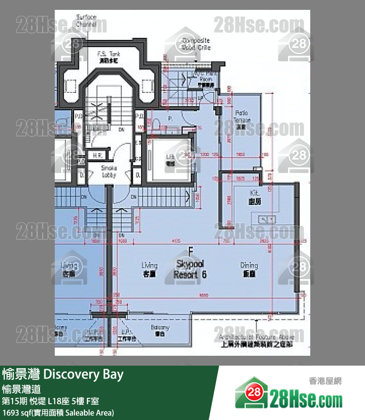 愉景灣 第15期 悅堤L18座5 F室 平面圖