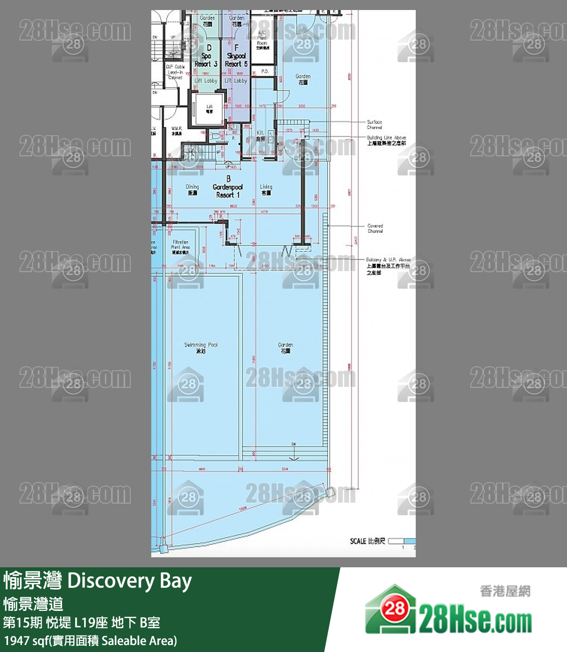 愉景灣 第15期 悅堤L19座地下 B室 平面圖