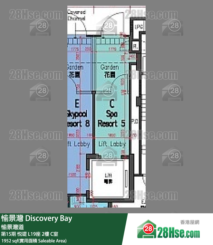 愉景灣 第15期 悅堤L19座2 C室 平面圖