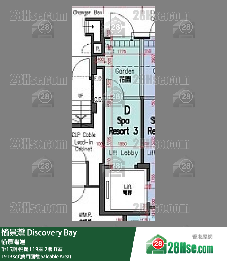 愉景灣 第15期 悅堤L19座2 D室 平面圖