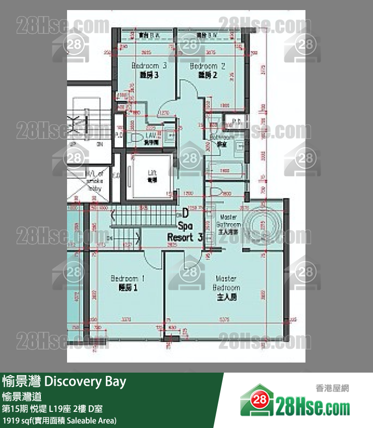 愉景灣 第15期 悅堤L19座2 D室 平面圖