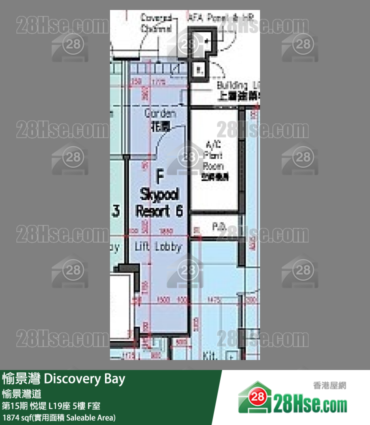 愉景灣 第15期 悅堤L19座5 F室 平面圖