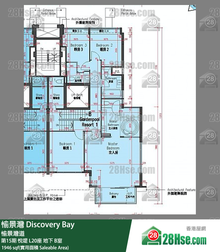 愉景灣 第15期 悅堤L20座地下 B室 平面圖