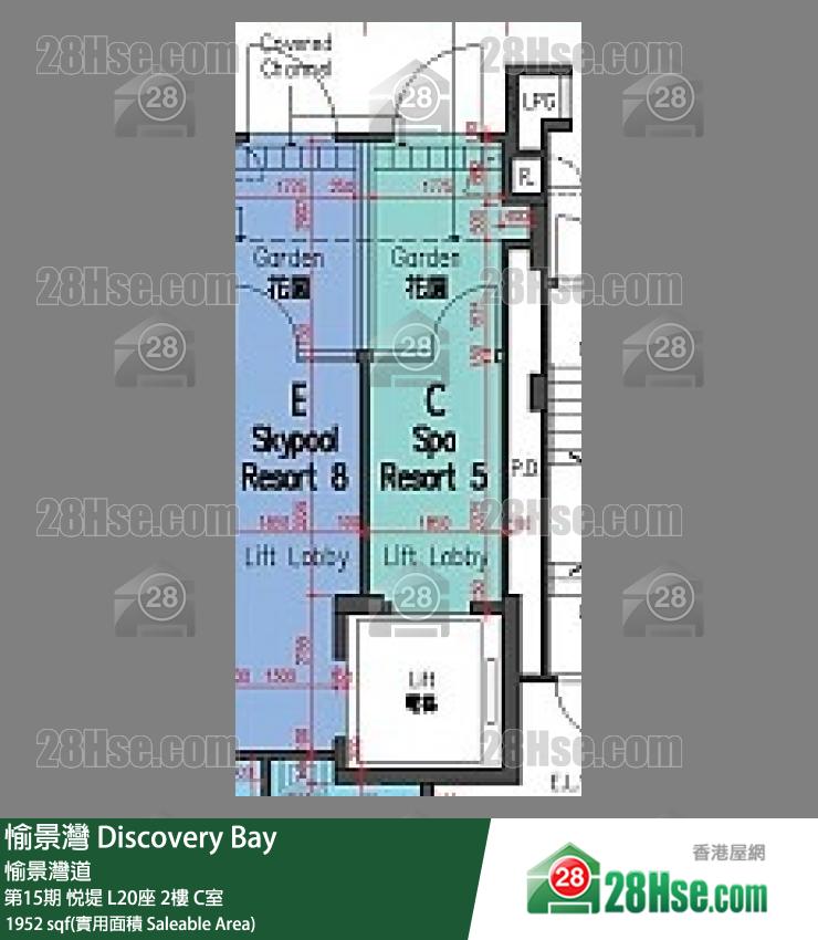 愉景灣 第15期 悅堤L20座2 C室 平面圖