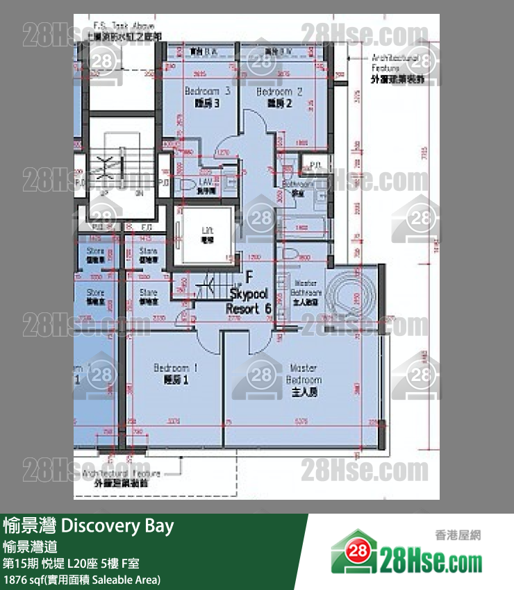 愉景灣 第15期 悅堤L20座5 F室 平面圖