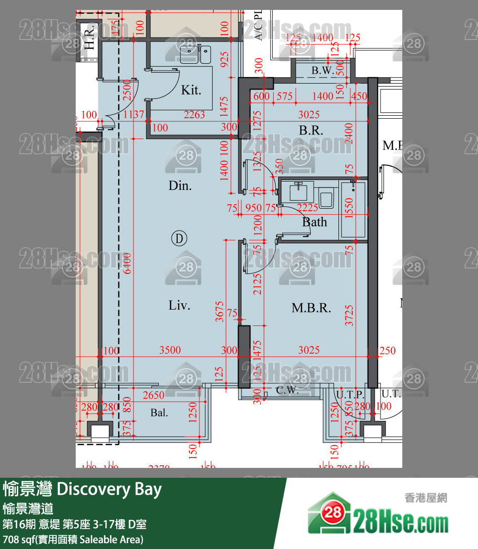 愉景灣 第16期 意堤第5座15樓 D室 平面圖
