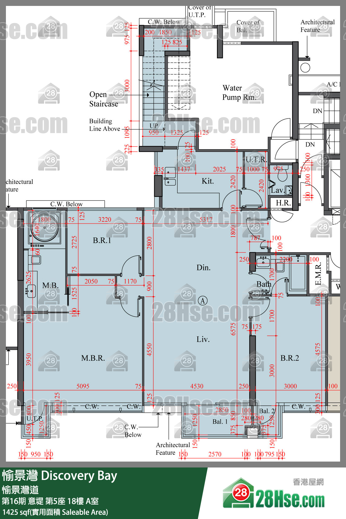 愉景灣 第16期 意堤第5座18樓 A室 平面圖