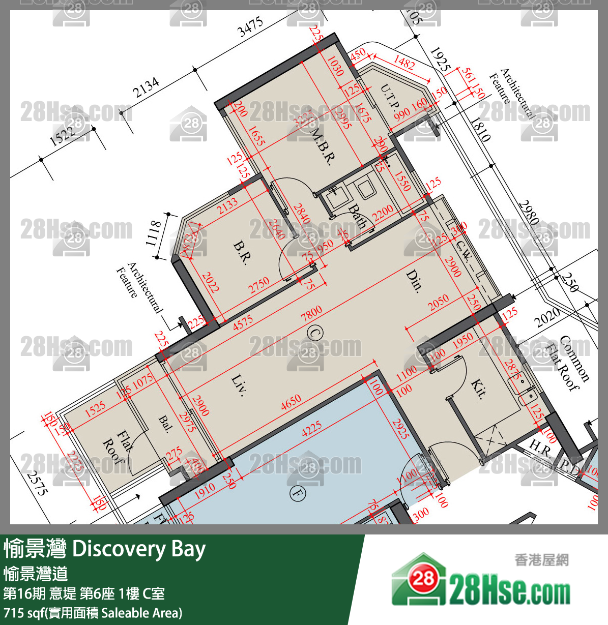 愉景灣 第16期 意堤第6座1樓 C室 平面圖