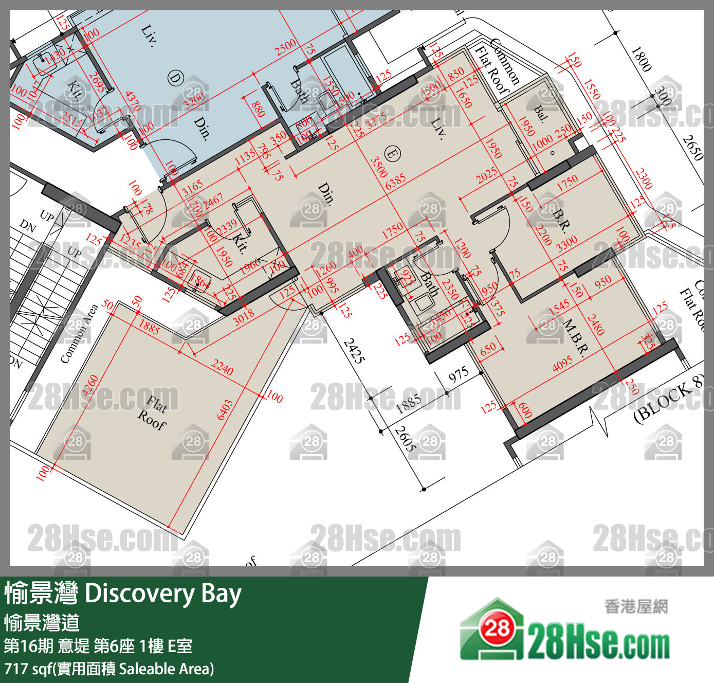 愉景灣 第16期 意堤第6座1樓 E室 平面圖