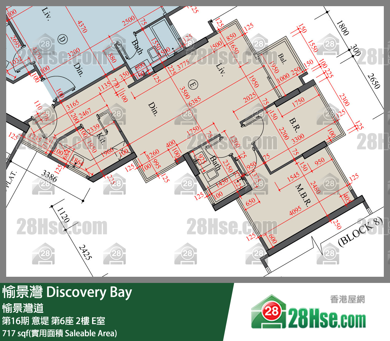 愉景灣 第16期 意堤第6座2樓 E室 平面圖