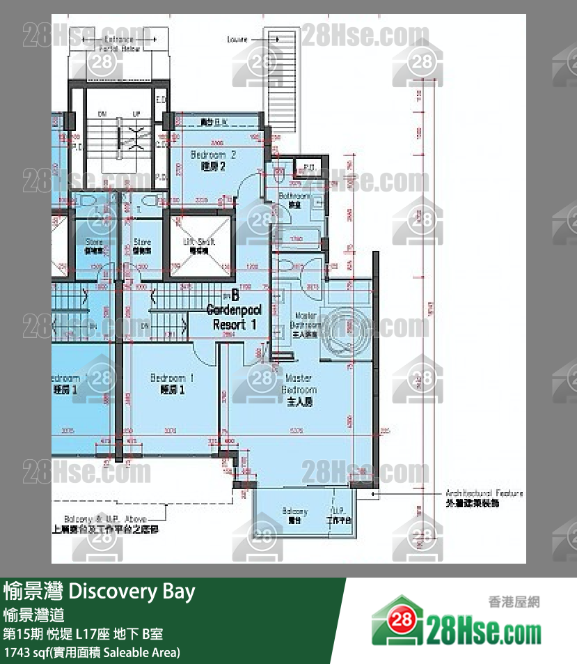 愉景灣 第15期 悅堤L17座地下 B室 平面圖