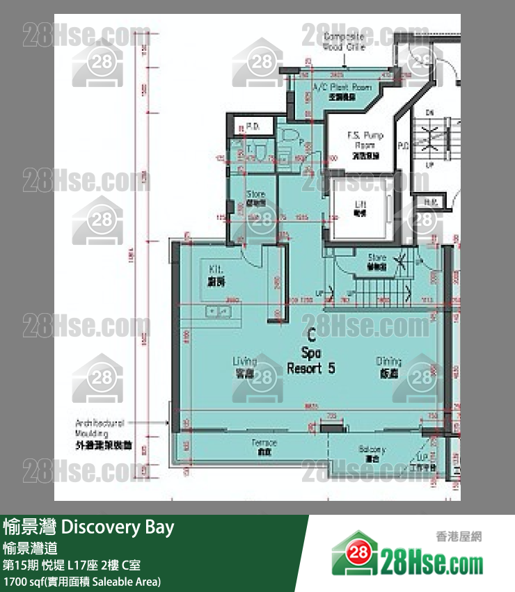 愉景灣 第15期 悅堤L17座2 C室 平面圖