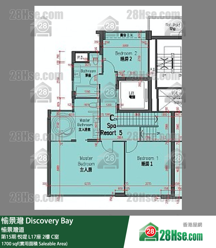 愉景灣 第15期 悅堤L17座2 C室 平面圖