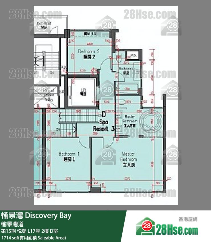 愉景灣 第15期 悅堤L17座2 D室 平面圖
