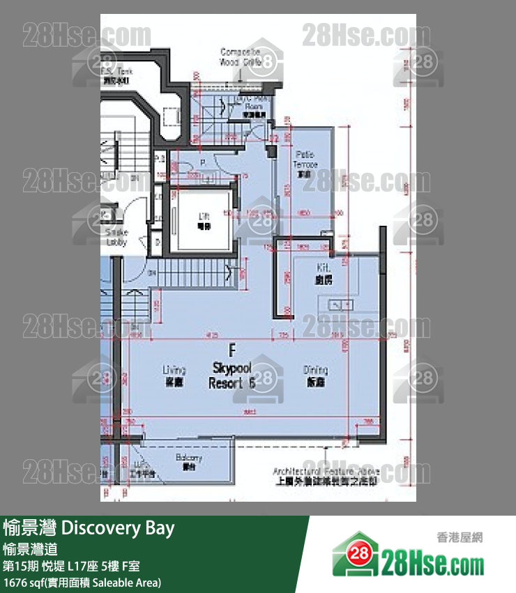 愉景灣 第15期 悅堤L17座5 F室 平面圖