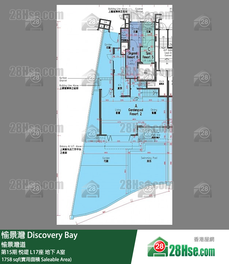 愉景灣 第15期 悅堤L17座地下 A室 平面圖
