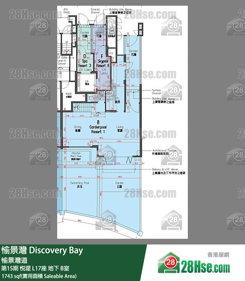 愉景灣 第15期 悅堤L17座地下 B室 平面圖
