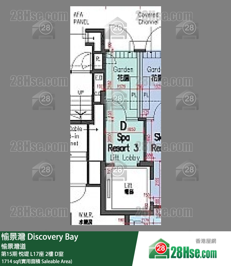 愉景灣 第15期 悅堤L17座2 D室 平面圖