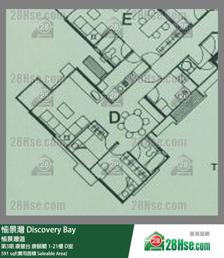 愉景灣 第3期 康慧台康頤閣7樓 D室 平面圖