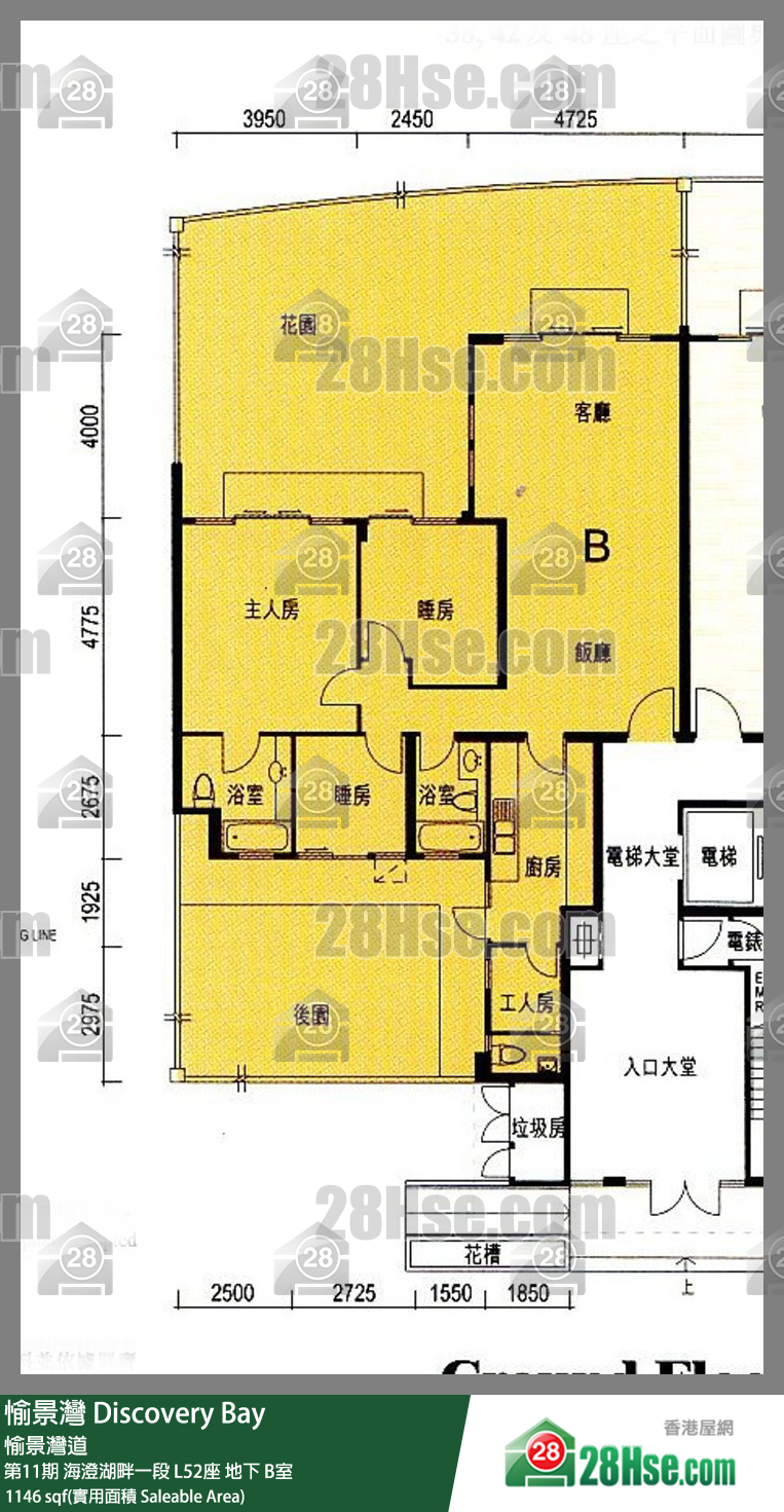 愉景灣 第11期 海澄湖畔一段L52座地下 B室 平面圖