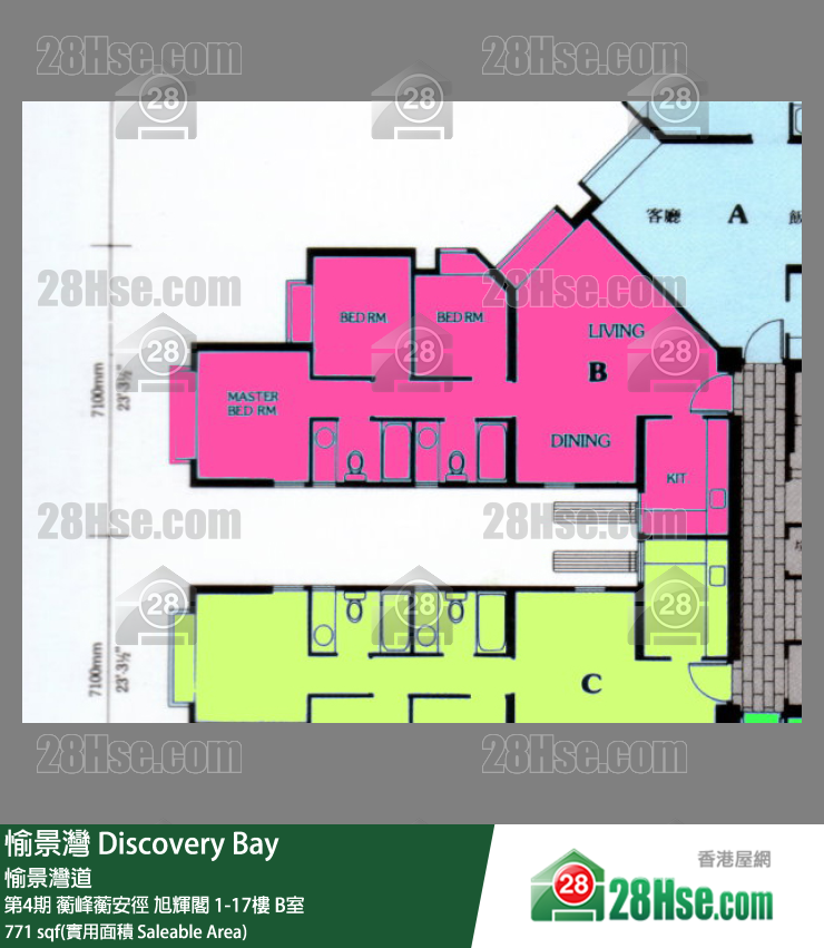 愉景灣 第4期 蘅峰蘅安徑旭輝閣12樓 B室 平面圖