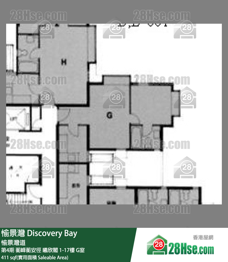愉景灣 第4期 蘅峰蘅安徑曦欣閣15樓 G室 平面圖