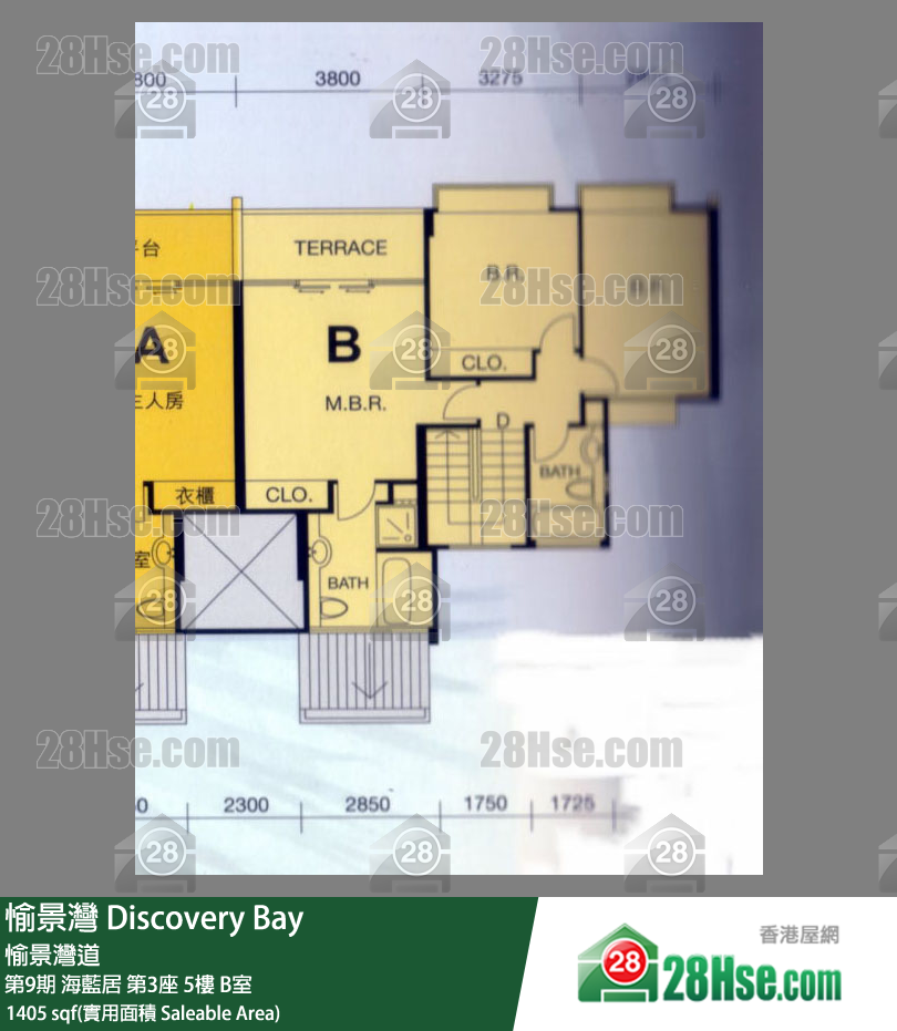 愉景灣 第9期 海藍居第3座5樓 B室 平面圖