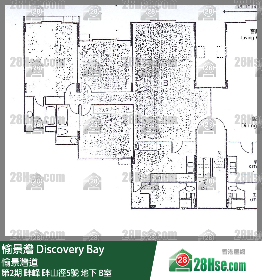 愉景灣 第2期 畔峰畔山徑5號地下 B室 平面圖