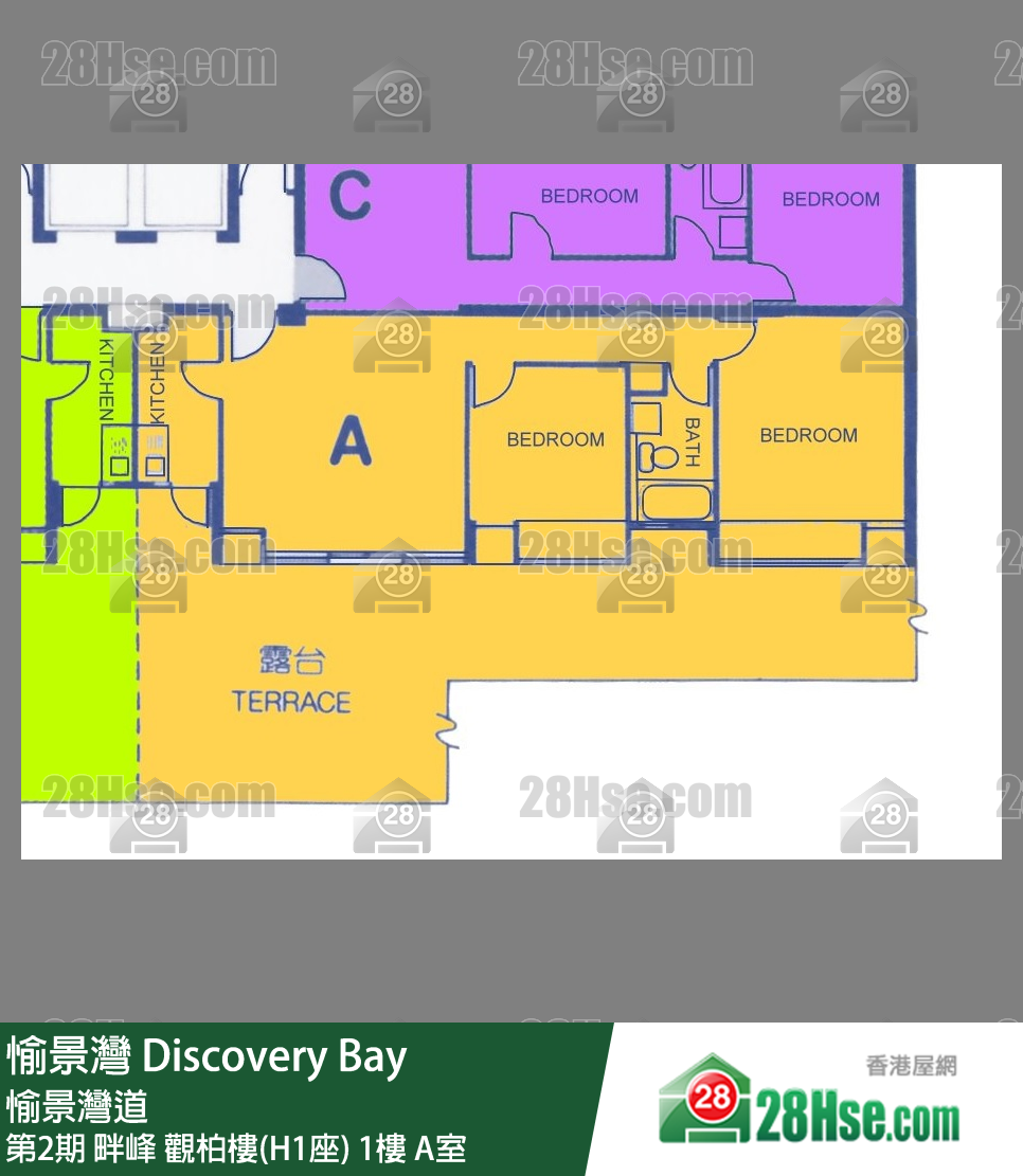 愉景灣 第2期 畔峰觀柏樓(H1座)1樓 A室 平面圖
