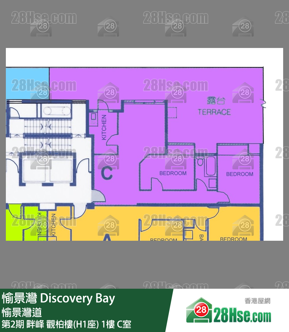 愉景灣 第2期 畔峰觀柏樓(H1座)1樓 C室 平面圖
