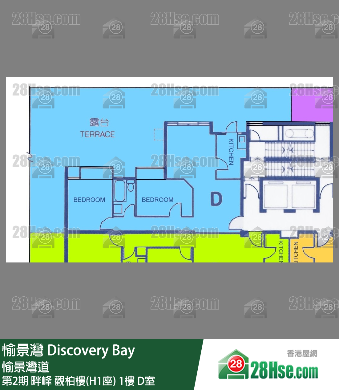 愉景灣 第2期 畔峰觀柏樓(H1座)1樓 D室 平面圖
