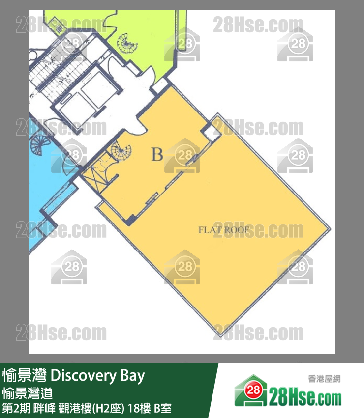 愉景灣 第2期 畔峰觀港樓(H2座)18樓 B室 平面圖