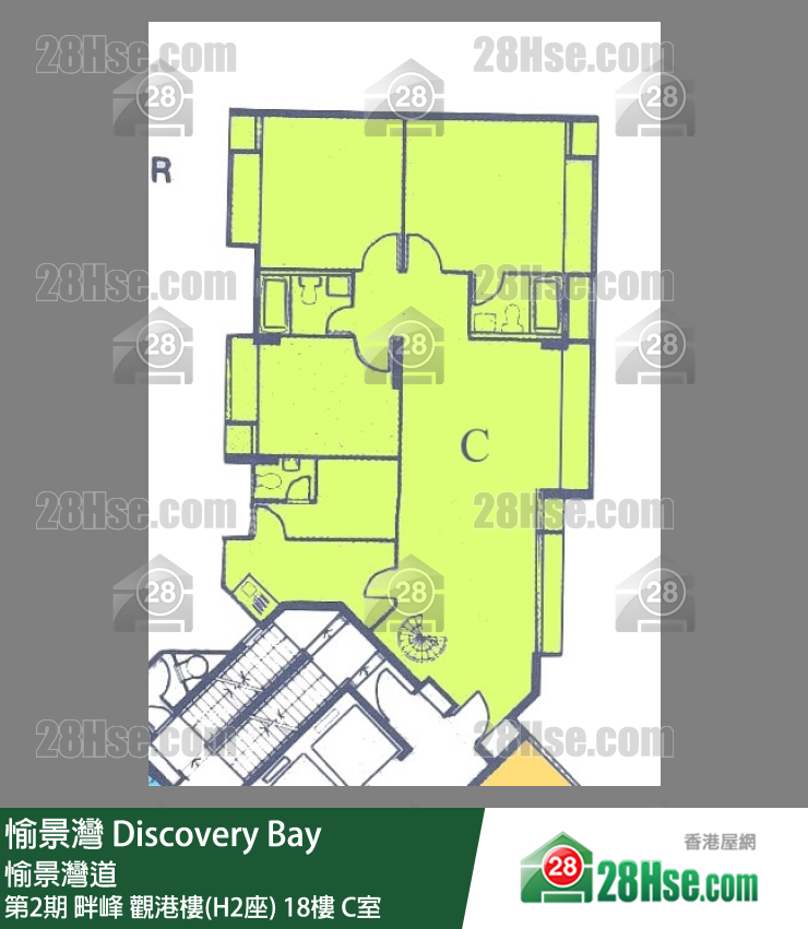 愉景灣 第2期 畔峰觀港樓(H2座)18樓 C室 平面圖