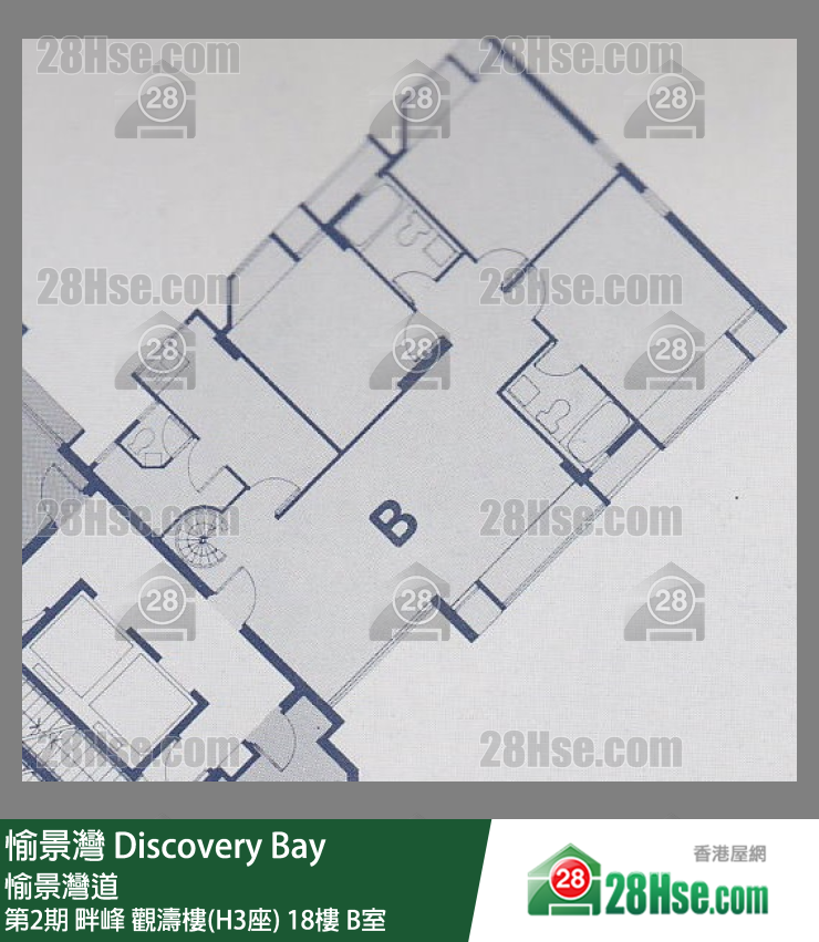愉景灣 第2期 畔峰觀濤樓(H3座)18樓 B室 平面圖