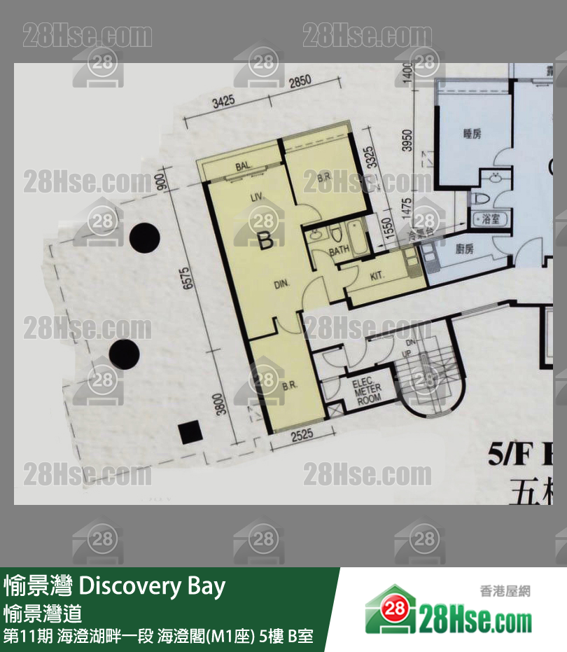 愉景灣 第11期 海澄湖畔一段海澄閣(M1座)5樓 B室 平面圖