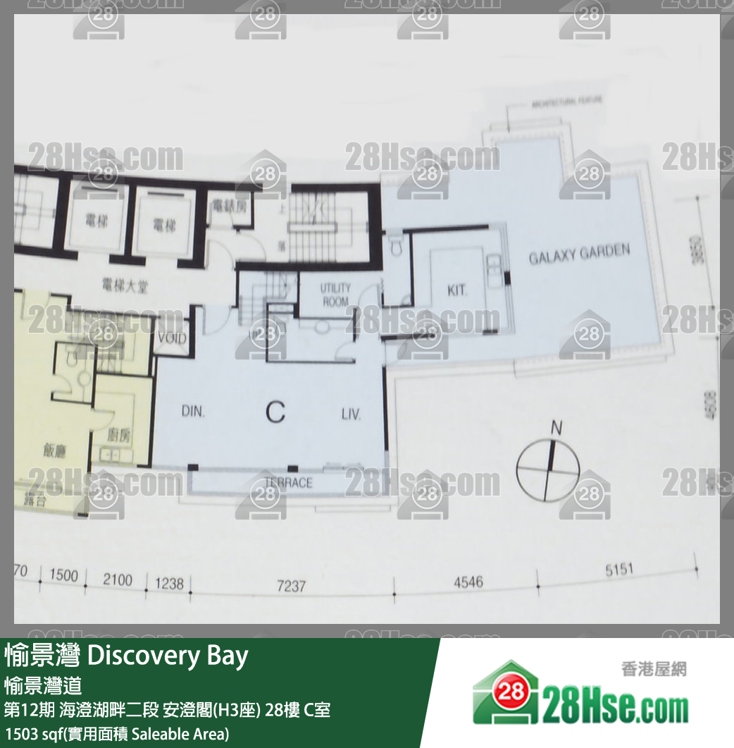 愉景灣 第12期 海澄湖畔二段安澄閣(H3座)28樓 C室 平面圖